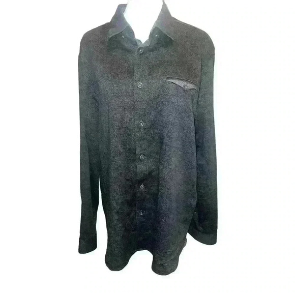 Ted Baker Norbor Modern Slim Fit Microdot Print Sport Shirt Dark Gray Size XL 5 - Picture 2 of 10